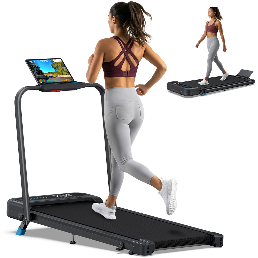 WELLFIT Walking Pad Treadmill with Incline, Foldable Treadmill for Home, Compact Under Desk Treadmill for Home Office, Quiet Running Machine for Exercise