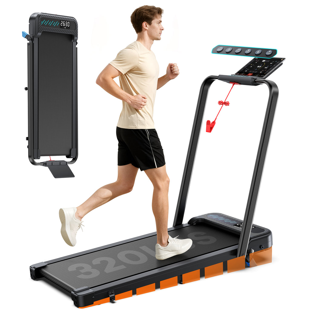 WELLFIT Incline Walking Pads with Handle Bar for Home Office Apartment, Small Under Desk Treadmills with Hiking Climbing Mode for Efficient Fat-Burn, Works for APPs/Mute Remote, 320 LBS Capacity