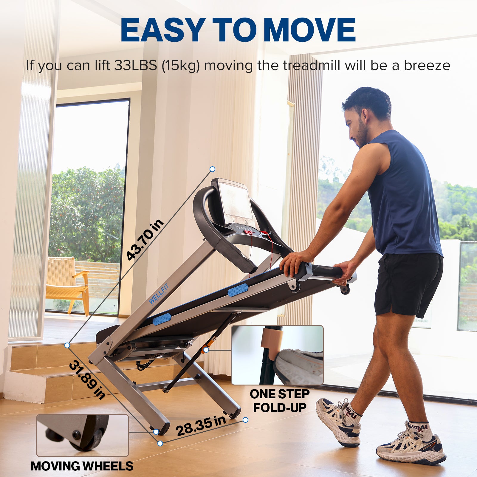 Automatic Incline Treadmills for Home Climb Running, Heavy Duty Commercial Grade, 4.0HP 400+lb Weight Capacity Treadmills with Adjustable Handle, LED Console, 43*17in Running Area, 95% Fully Assembled
