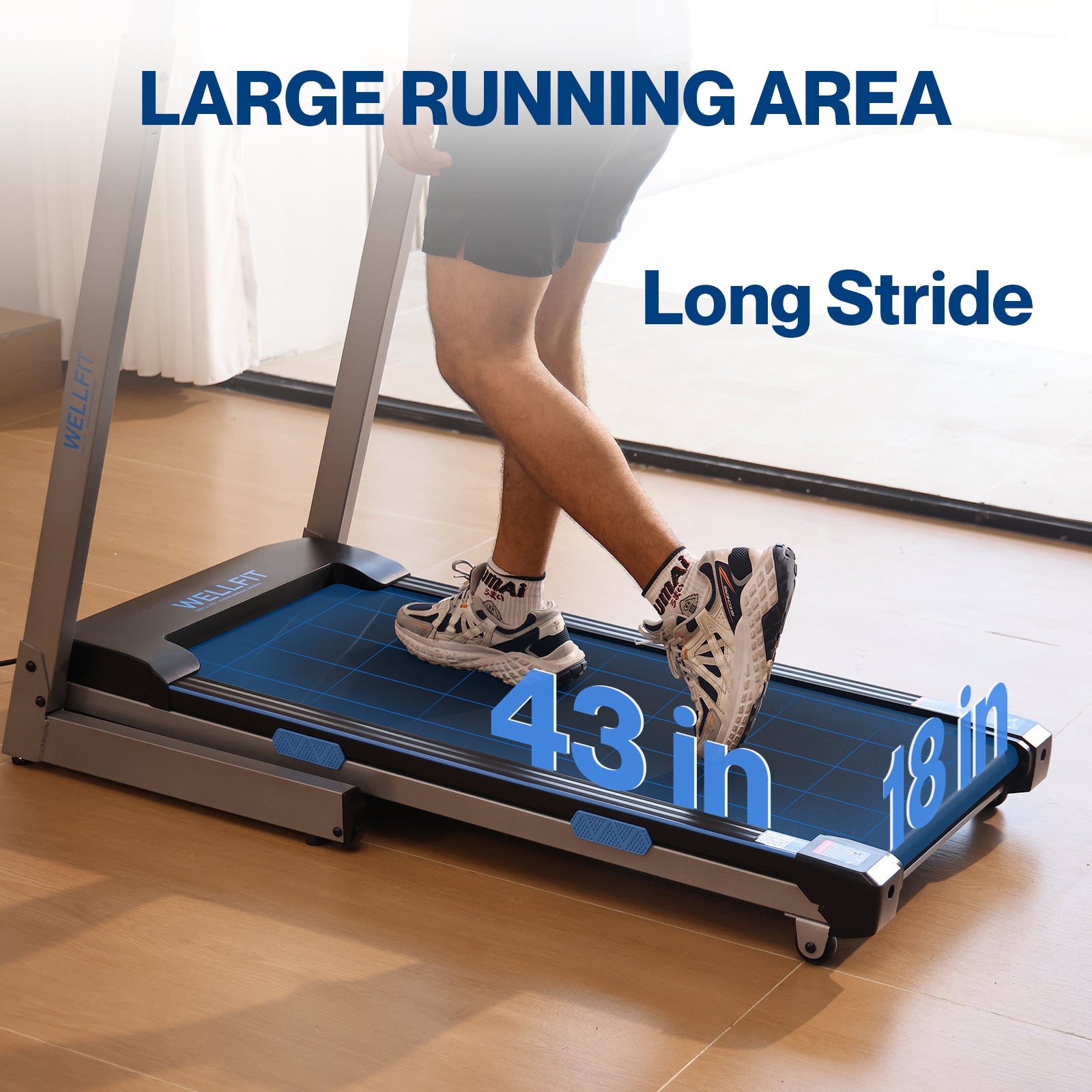 Automatic Incline Treadmills for Home Climb Running, Heavy Duty Commercial Grade, 4.0HP 400+lb Weight Capacity Treadmills with Adjustable Handle, LED Console, 43*17in Running Area, 95% Fully Assembled