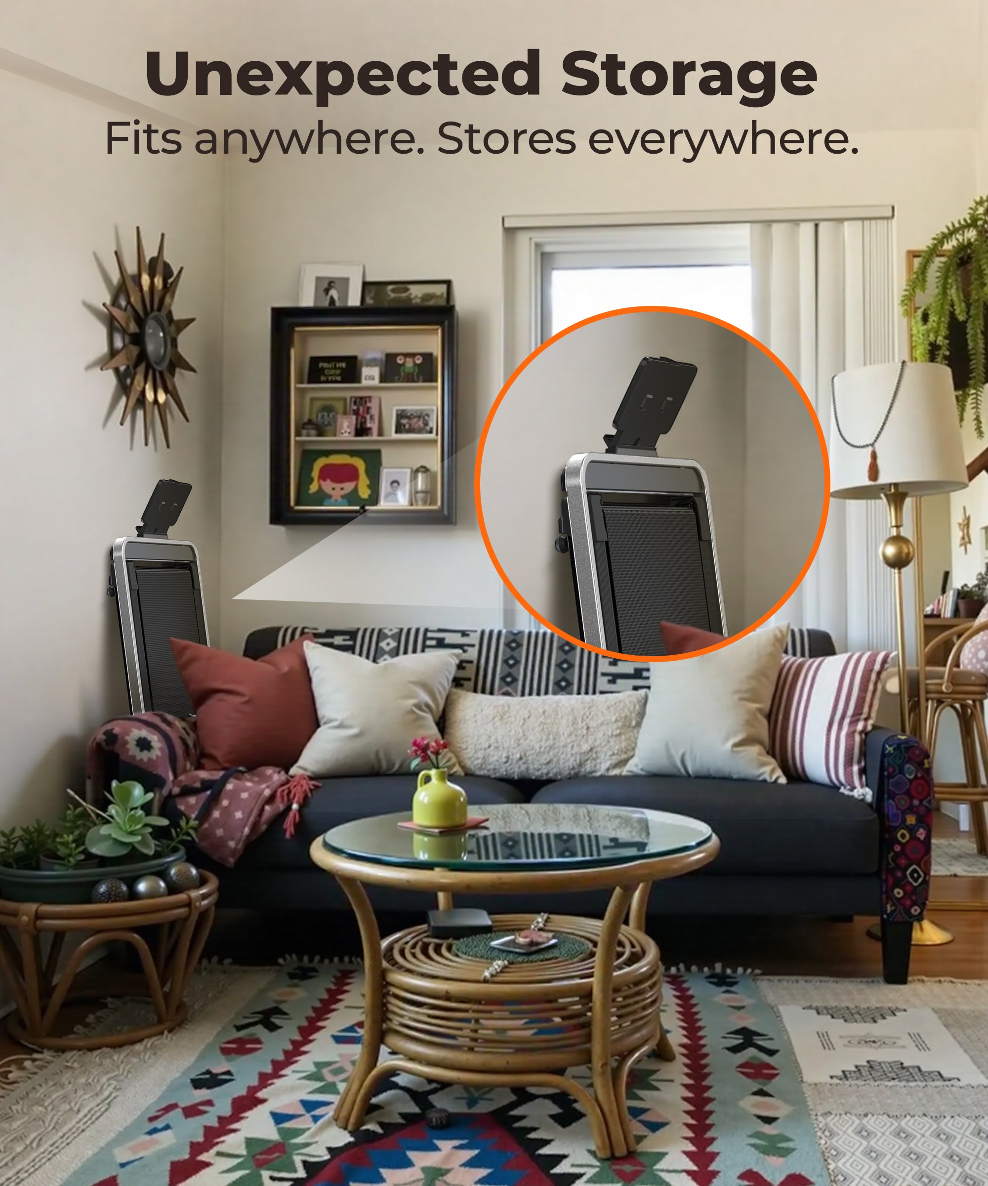 WELLFIT 10% Incline Walking Pad Treadmills for Home, Under Desk Treadmill 320lb Capacity, Voice Controlled Works with KINOMAP Apple Health, Compact for Apartment, Easy to Move Store Upright Place