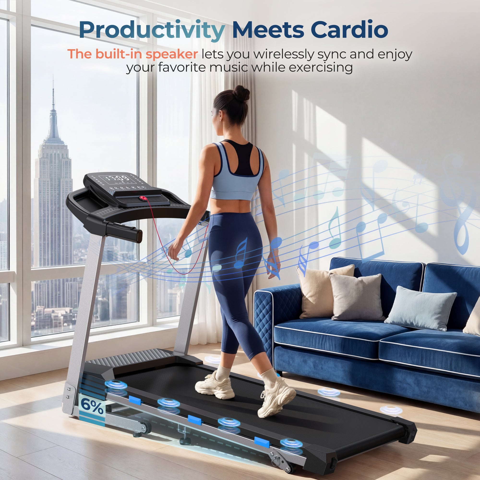 WELLFIT Treadmills for Home with Incline & Led Screen, 2-12 KM/H Foldable Treadmill with Handle Bar Up to 160KG Capacity, 3.5HP Quiet Walking Pad Treadmill