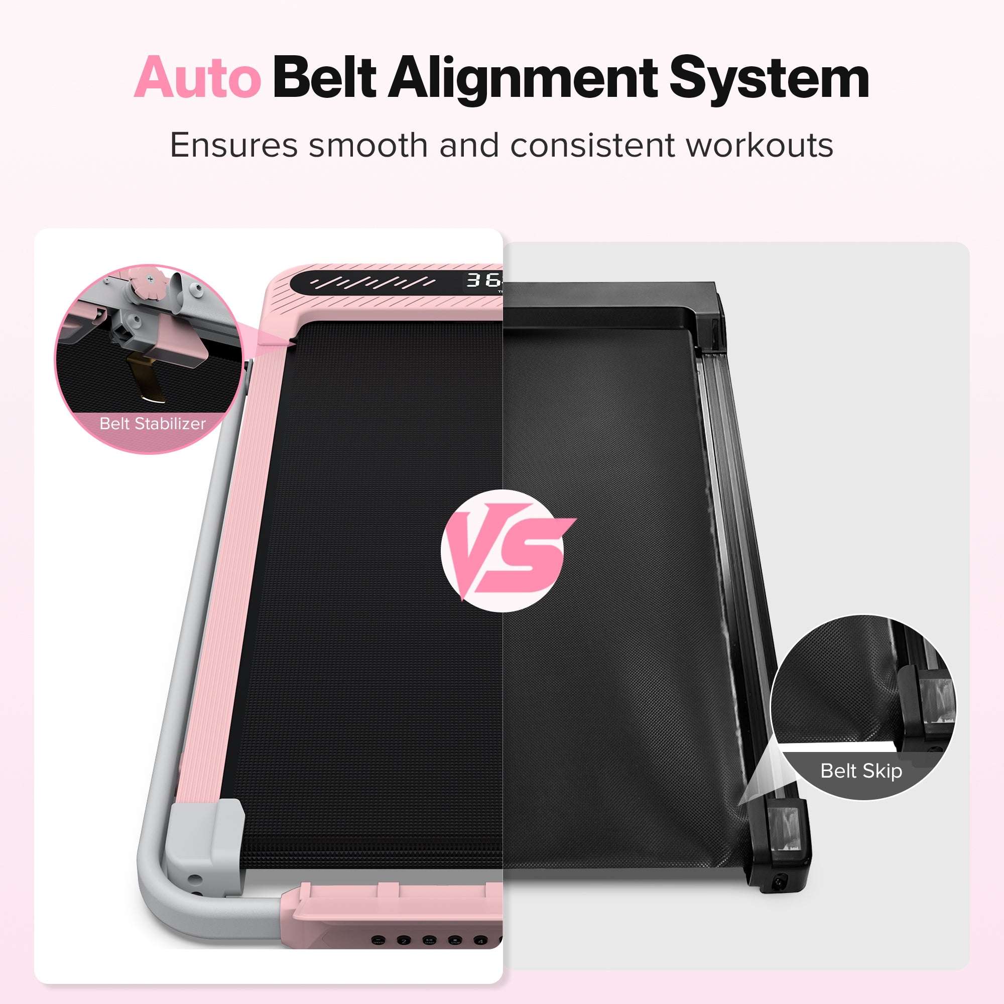 WELLFIT 3 in 1 Foldable Walking Pad, Under Desk Treadmill with APP, Portable Pink Treadmills for Home, Walking Pad Treadmill with Safety Handle Bar, 140 KG Capacity, Console and Mute Remote Control
