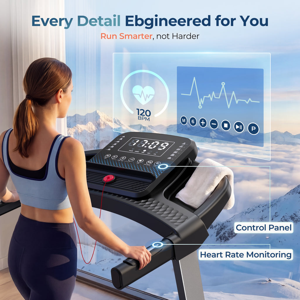 WELLFIT Treadmills for Home with Incline & Led Screen, 2-12 KM/H Foldable Treadmill with Handle Bar Up to 160KG Capacity, 3.5HP Quiet Walking Pad Treadmill