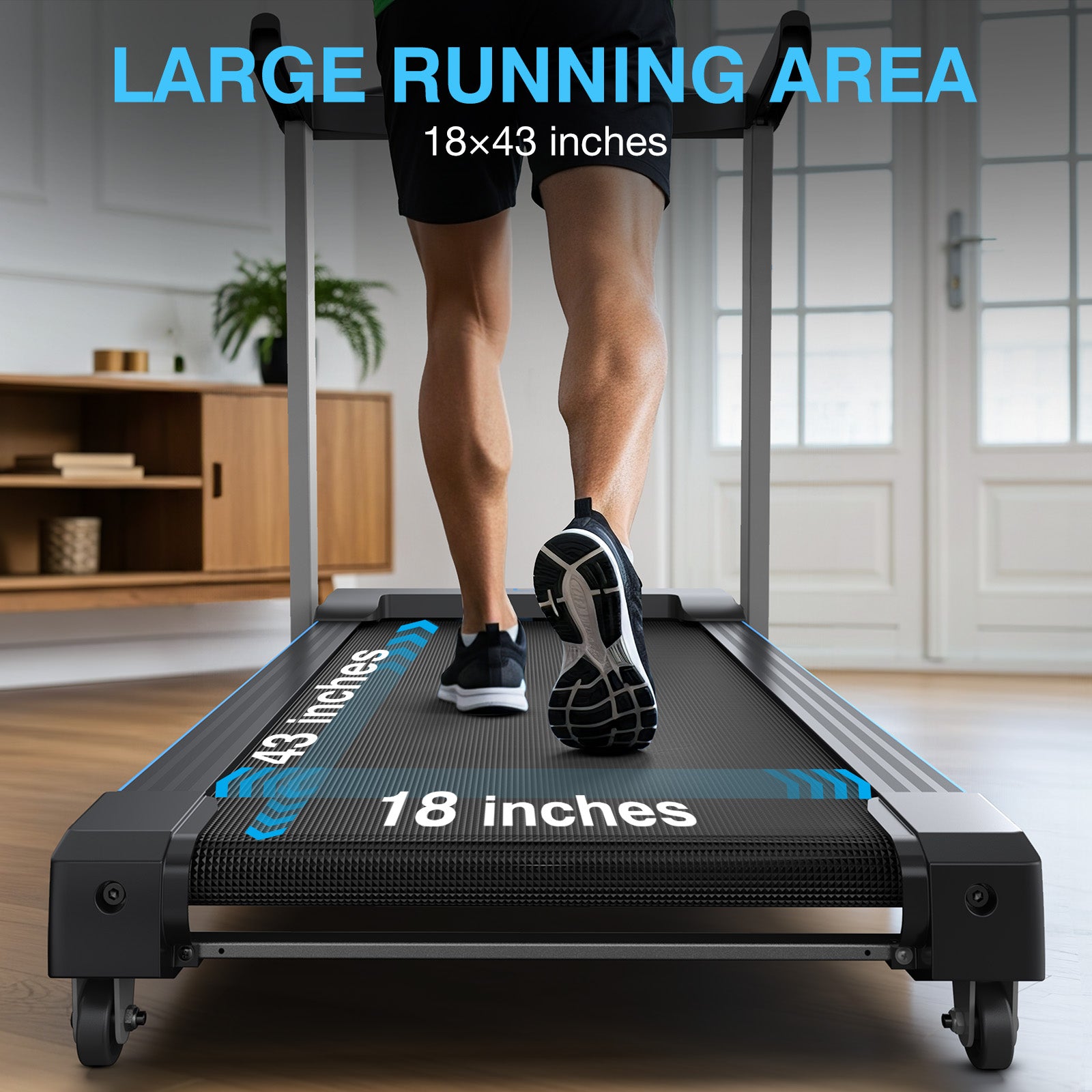 WELLFIT 15 Auto Incline Treadmills, 8.7MPH 4.0HP 400+LBS Capacity, Smart Voice Control, Works with KINOMAP, 95% Assembled|BPM Monitor|Music Player, Foldable Heavy Duty Treadmill for Home Gym