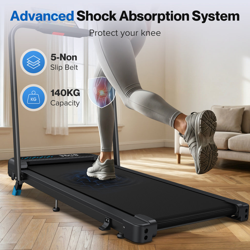 WELLFIT Walking Pad Treadmill with Incline, Foldable Treadmill for Home, Compact Under Desk Treadmill for Home Office, Quiet Running Machine for Exercise