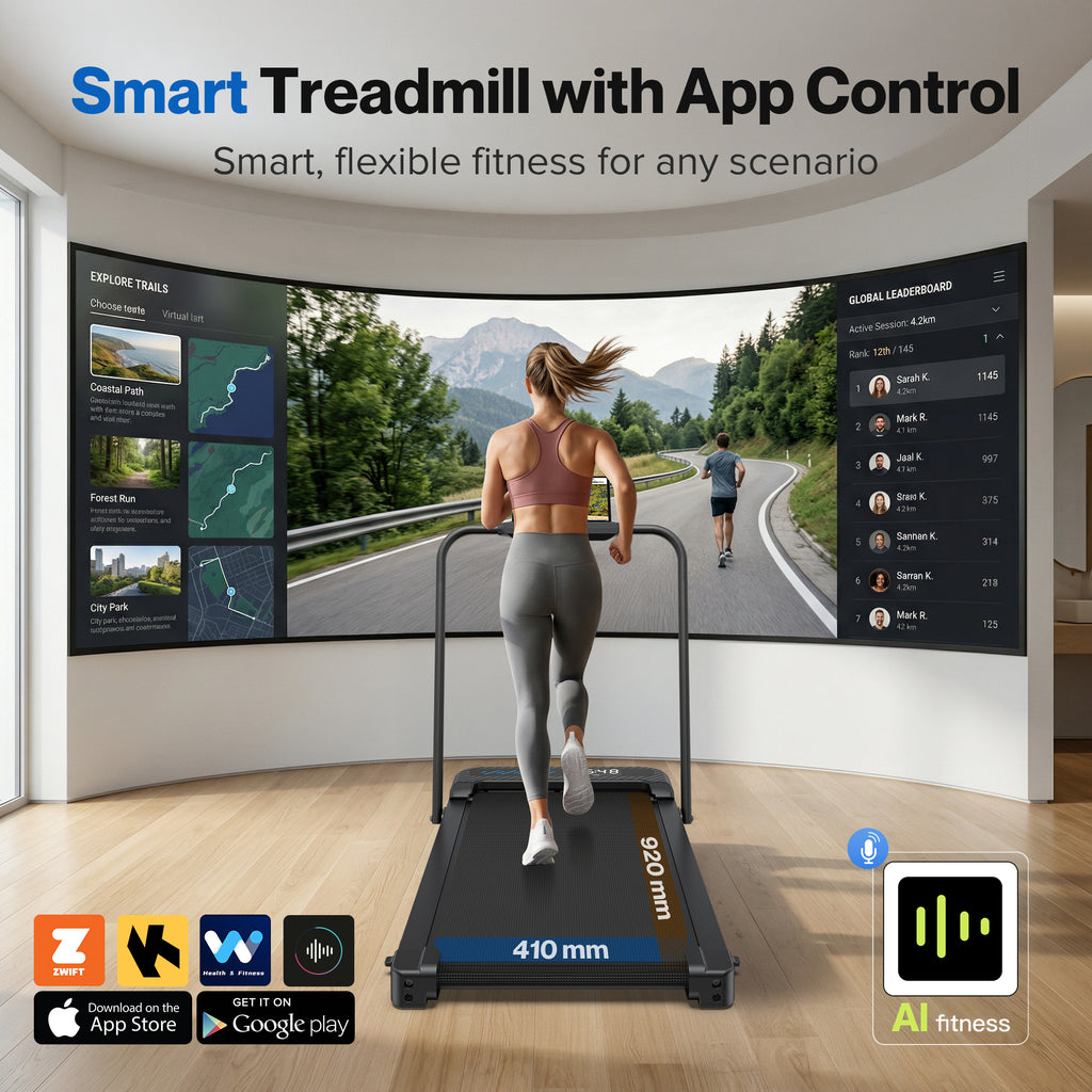 WELLFIT Walking Pad Treadmill with Incline, Foldable Treadmill for Home, Compact Under Desk Treadmill for Home Office, Quiet Running Machine for Exercise