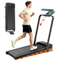 WELLFIT Auto Incline Folding Treadmill - 10% Incline Desk Walking Pad Treadmill with Handlebar, 400 lbs Heavy-Duty Capacity, Space-Saving Quiet Under-Desk Design for Home Office, Seniors & Fitness