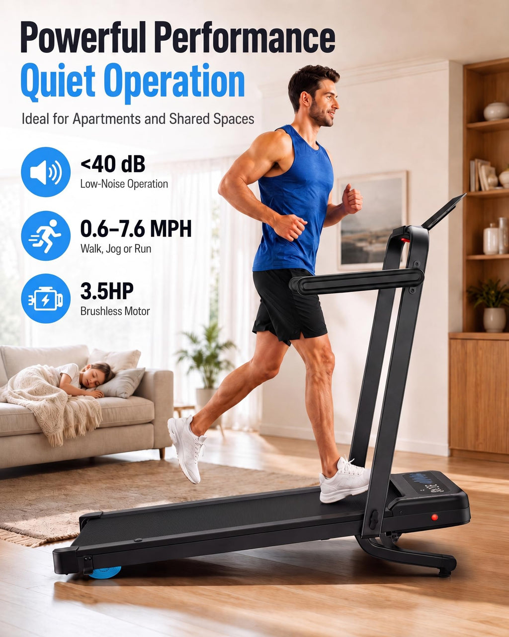 WELLFIT Walking Pad with 12% Auto Incline & Handle Bar, Foldable Treadmill, 375+ LBS Capacity, 40" x 16" Wide Belt, Max 7.6 MPH, 3.5HP Quiet Under Desk Treadmills for Home Office with APP, Remote & LED