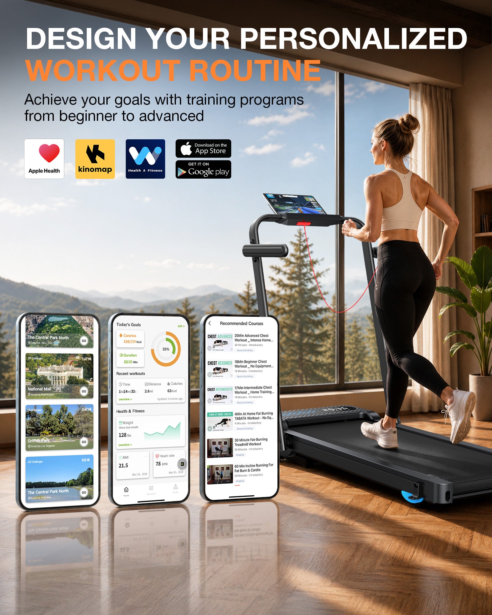 WELLFIT 12% Auto Incline Walking Pad with Handle Bar, Folding Treadmill | 375lbs Capacity, 40''x16'' Wide Belt, Voice Control, Portable Treadmills for Home Small, Seniors & Apartments, Gift for Men