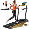 WELLFIT 12% Auto Incline Walking Pad with Handle Bar, Folding Treadmill | 375lbs Capacity, 40''x16'' Wide Belt, Voice Control, Portable Treadmills for Home Small, Seniors & Apartments, Gift for Men
